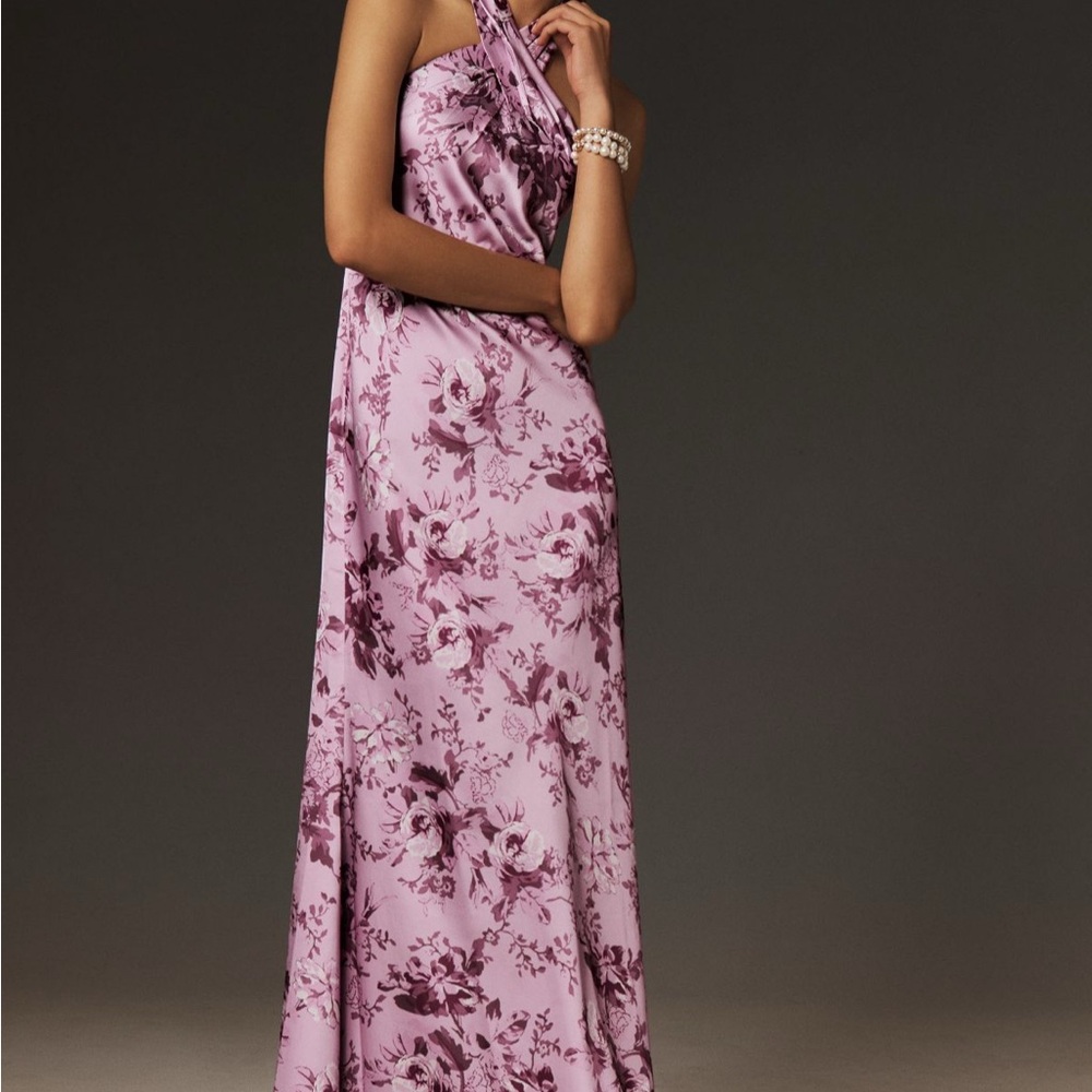 BHLDN Ruby Twist Halter Satin Gown / NEW WITH TAG!